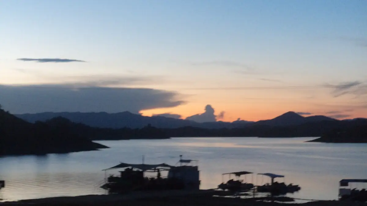 Sunset over the Guatapé reservoir