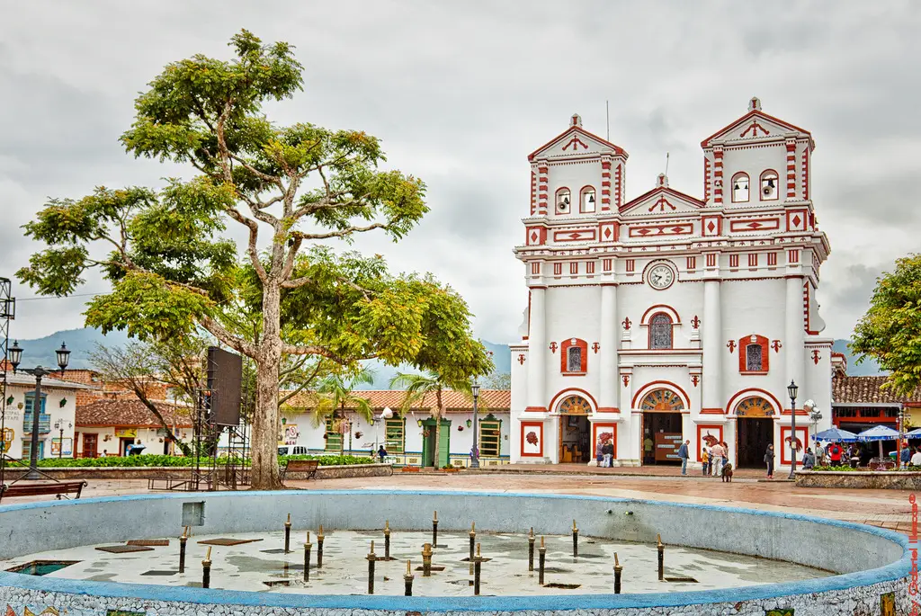 Nuestra Señora del Carmen church on the main square of Guatapé